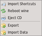 Commands submenu of slot menu